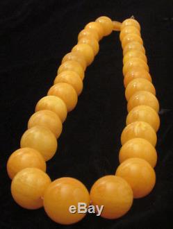 HUGE Natural Genuine Baltic Amber BUTTERSCOTCH EGG Yolk Necklace Beads 202.4g