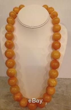 HUGE Natural Genuine Baltic Amber BUTTERSCOTCH EGG Yolk Necklace Beads 202.5g