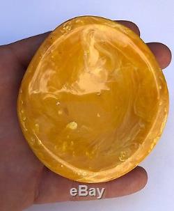 HUGE Vintage Polished Natural Baltic Amber Stone Egg Yolk Butterscotch 66 Grams