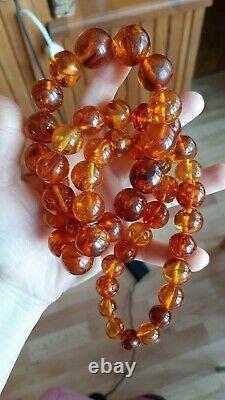 HUGO Baltic Amber necklace, genuine Baltic natural amber, 118 grams