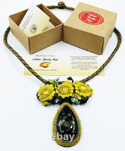 Handmade Amber Pendant Vintage Amber Jewelry Natural Baltic Amber pendant neck