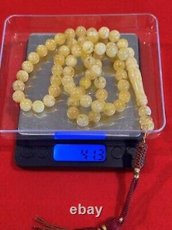 Handmade Natural Healing Genuine Baltic Amber Prayer Beads Tasbih, Misbaha