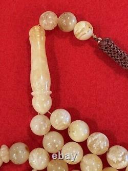 Handmade Natural Healing Genuine Baltic Amber Prayer Beads Tasbih, Misbaha