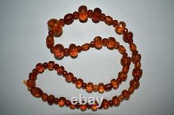 High Quality Genuine Natural Baltic Amber Beads Necklace with Amazing Cut 24GR