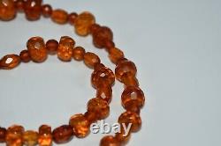 High Quality Genuine Natural Baltic Amber Beads Necklace with Amazing Cut 24GR