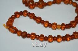 High Quality Genuine Natural Baltic Amber Beads Necklace with Amazing Cut 24GR