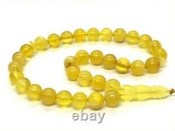 High Quality Islamic 33 Prayer Beads Natural Baltic Amber Tasbih Round 17g 10555
