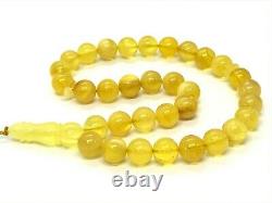 High Quality Islamic 33 Prayer Beads Natural Baltic Amber Tasbih Round 17g 10555