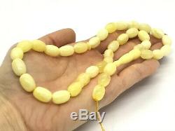 High Quality Islamic 33 Prayer Beads Natural Baltic Amber Tasbih White 19g 10551