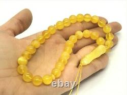 High Quality Islamic 33 Prayer Beads Round NATURAL BALTIC AMBER Tasbih 14g 10781