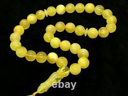 High Quality Islamic 33 Prayer Beads Round NATURAL BALTIC AMBER Tasbih 17g 10792