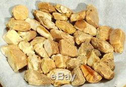 High class Antique natural Baltic marble white color amber stones 314 grams