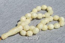High quality rare Baltic amber pressed Rosary necklace 38 grams