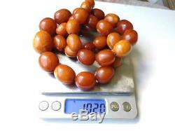 Huge Antique Natural Baltic Amber Butterscotch Egg Yolk Old Beads Necklace 101gr