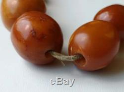 Huge Antique Natural Baltic Amber Butterscotch Egg Yolk Old Beads Necklace 101gr