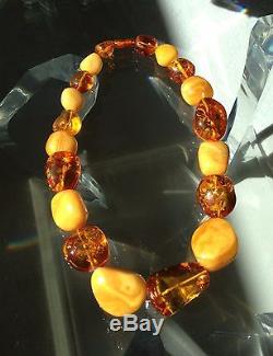 Huge Baltic Yellow & Honey Natural Amber Necklace 246gr