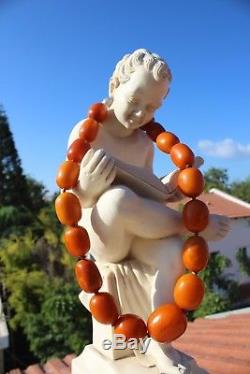 Huge LUXURIOUS NATURAL Milky EGG YOLK BALTIC AMBER BEADS NECKLACE 160g