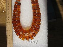 Huge, magnificent women's necklace made of natural Baltic amber, 140gr, 2 threads