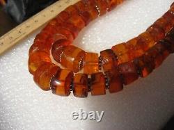 Huge, magnificent women's necklace made of natural Baltic amber, 140gr, 2 threads
