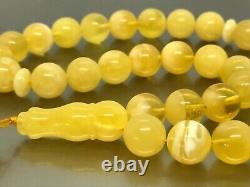 Islamic 33 Prayer Beads Gift Round BALTIC Amber TASBIH Mat Opaque Bead 21g 15580