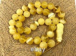 Islamic 33 Prayer Beads Gift Round BALTIC Amber TASBIH Mat Opaque Bead 21g 15580