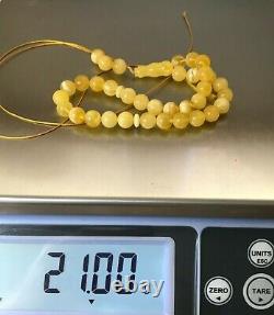 Islamic 33 Prayer Beads Gift Round BALTIC Amber TASBIH Mat Opaque Bead 21g 15580