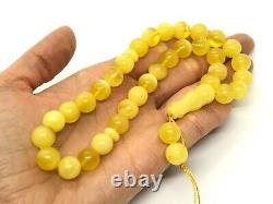 Islamic 33 Prayer Beads Gift Round BALTIC Amber TASBIH Mat Opaque Bead 21g 15581