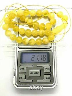 Islamic 33 Prayer Beads Gift Round BALTIC Amber TASBIH Mat Opaque Bead 21g 15581