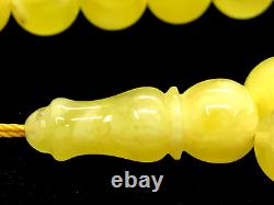 Islamic 33 Prayer Beads Gift Round NATURAL Baltic Amber Tasbih Rosary 15g 10788