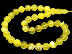 Islamic 33 Prayer Beads Gift Round NATURAL Baltic Amber Tasbih Rosary 15g 10788