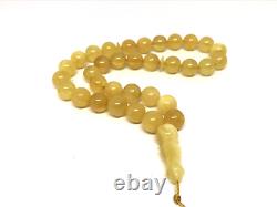 Islamic 33 Prayer Beads Gift Round NATURAL Baltic Amber Tasbih Rosary 15g 10788