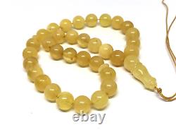 Islamic 33 Prayer Beads Gift Round NATURAL Baltic Amber Tasbih Rosary 15g 10788