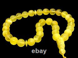 Islamic 33 Prayer Beads Gift Round NATURAL Baltic Amber Tasbih Rosary 15g 10788