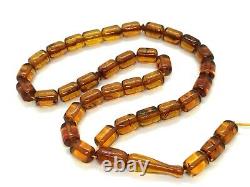 Islamic 33 Prayer Beads NATURAL BALTIC AMBER Barrel Tasbih Misbaha 20g 12192