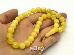 Islamic 33 Prayer Beads NATURAL BALTIC AMBER Rosary Tasbih Misbaha 16g 10784