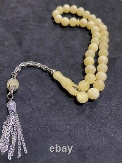 Islamic 33 Prayer Beads NATURAL BALTIC AMBER Rosary Tasbih Misbaha One Stone