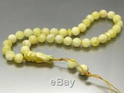 Islamic 33 Prayer Beads Natural Baltic Amber Rosary Tasbih Misbaha 16,1g 8081