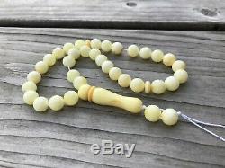 Islamic 33 Prayer Beads Natural Baltic Amber Rosary Tasbih Misbaha 16,95g #4582