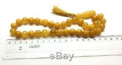 Islamic 33 Prayer Beads Natural Baltic Amber Rosary Tasbih Misbaha 34,3 gr #3766