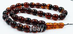 Islamic 33 Prayer Beads Natural Baltic Amber Tasbih Misbaha Muslim pressed