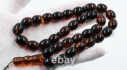 Islamic 33 Prayer Beads Natural Baltic Amber Tasbih Misbaha Muslim pressed