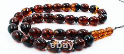 Islamic 33 Prayer Beads Natural Baltic Amber Tasbih Misbaha Muslim pressed