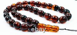 Islamic 33 Prayer Beads Natural Baltic Amber Tasbih Misbaha Muslim pressed