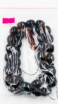 Islamic 33 Prayer Beads Natural Baltic Amber Tasbih Misbaha Muslim pressed