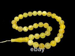Islamic 33 Prayer Beads Natural Baltic Amber Tasbih Misbaha Rosary 25g 11230