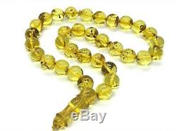 Islamic 33 Prayer Beads Natural Baltic Amber Tasbih Rosary Misbaha 30g 10526