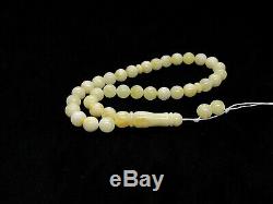 Islamic 33 Prayer Beads Natural Baltic Amber Yellow White Misbaha 16,6gr #4583