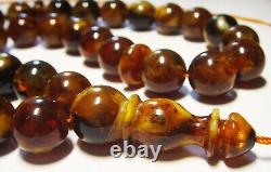 Islamic 33 Prayer beads Natural Baltic Amber Muslim Misbaha pressed
