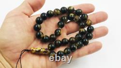 Islamic 33 Prayer beads Natural Baltic Amber Prayer Rosary Misbaha pressed
