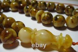 Islamic 33 Prayer beads Natural Baltic Amber rosary tasbih pressed 35,85gr B-223